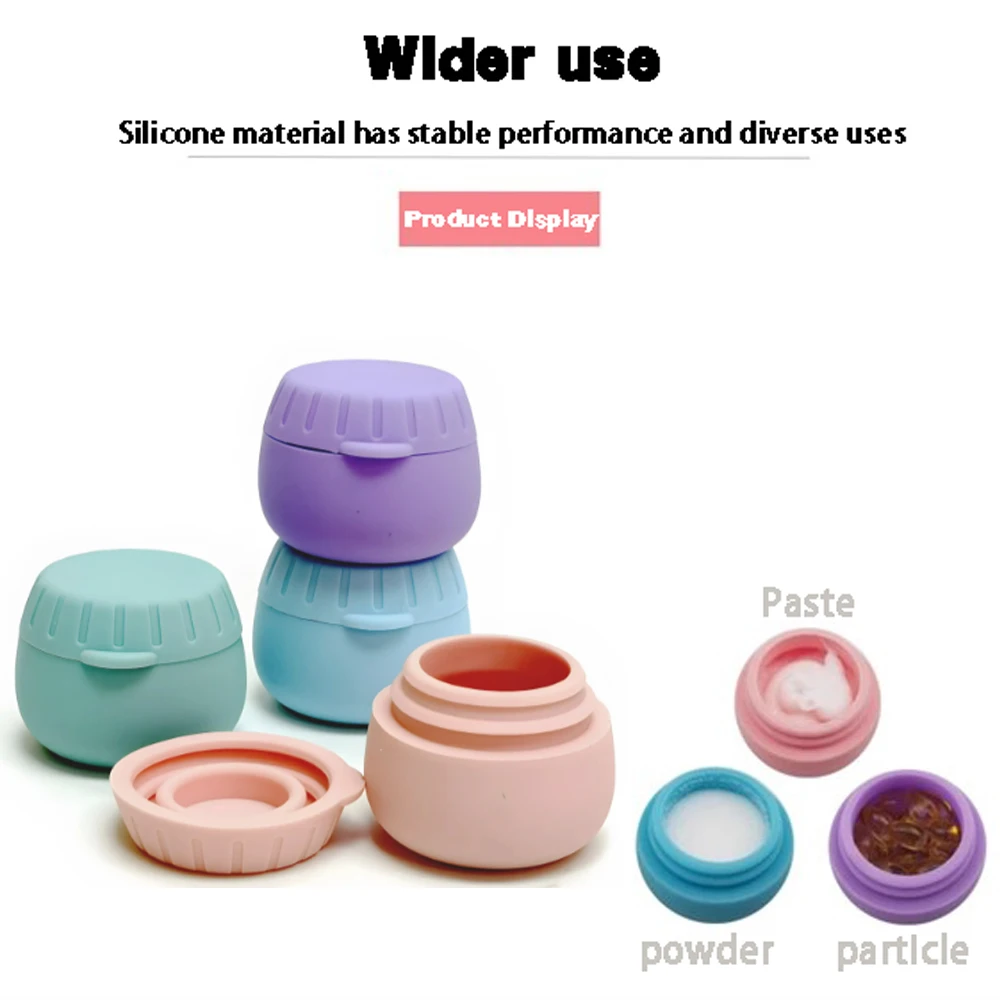 4pcs Silicone Dispenser Travel Portable Dispenser Jar Food Medicine Cosmetics Colourful Storage Box Jewellery Organizer