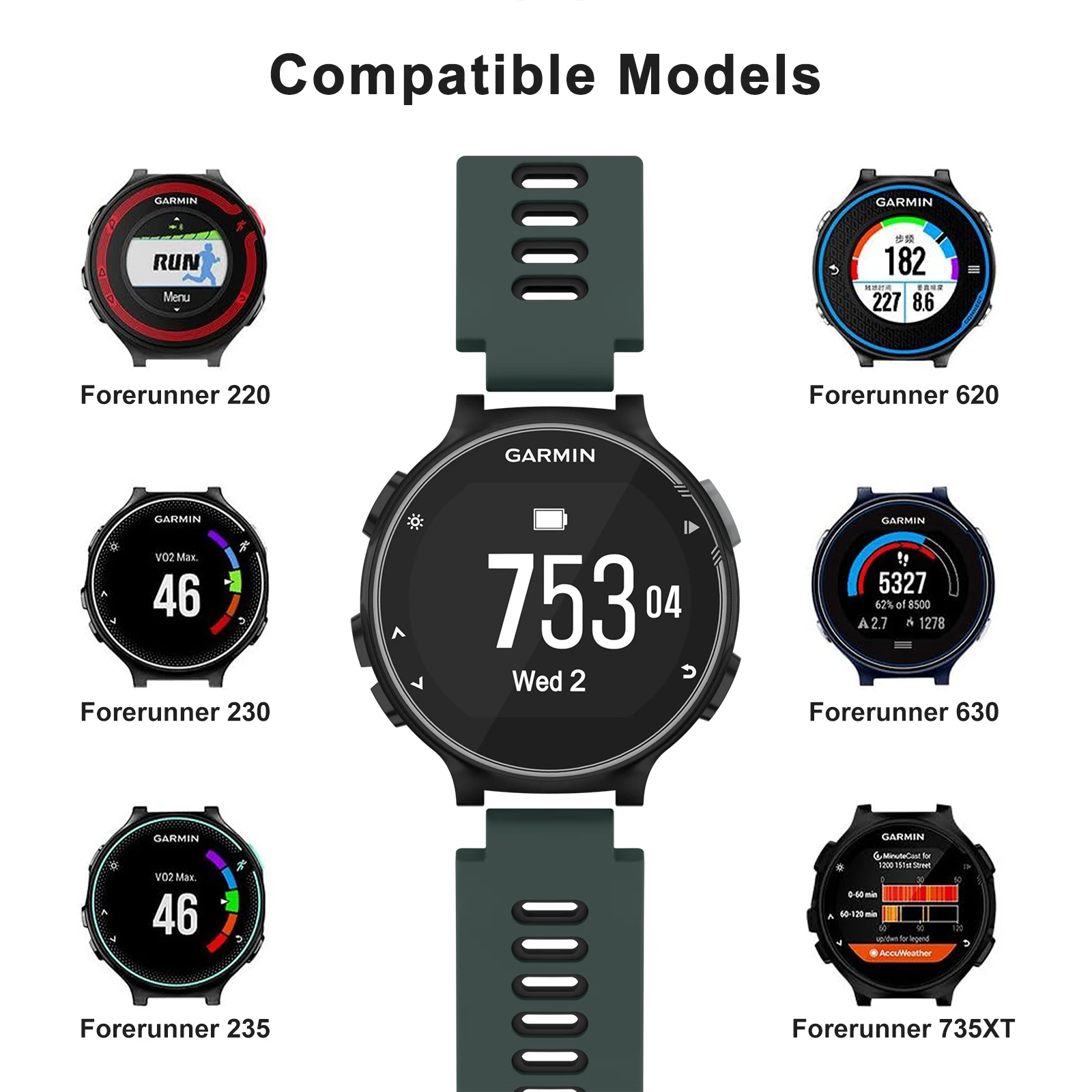 Silicone Smartwatch Replacement Wristband Strap