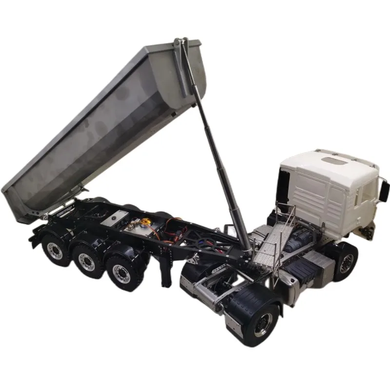 1/14 Tamiya Dump Truck 3-axis Hydraulic Tipper Trailer for 1/14 Tamiya RC Truck Scania R620 Actros Volvo MAN LESU DIY Parts 6