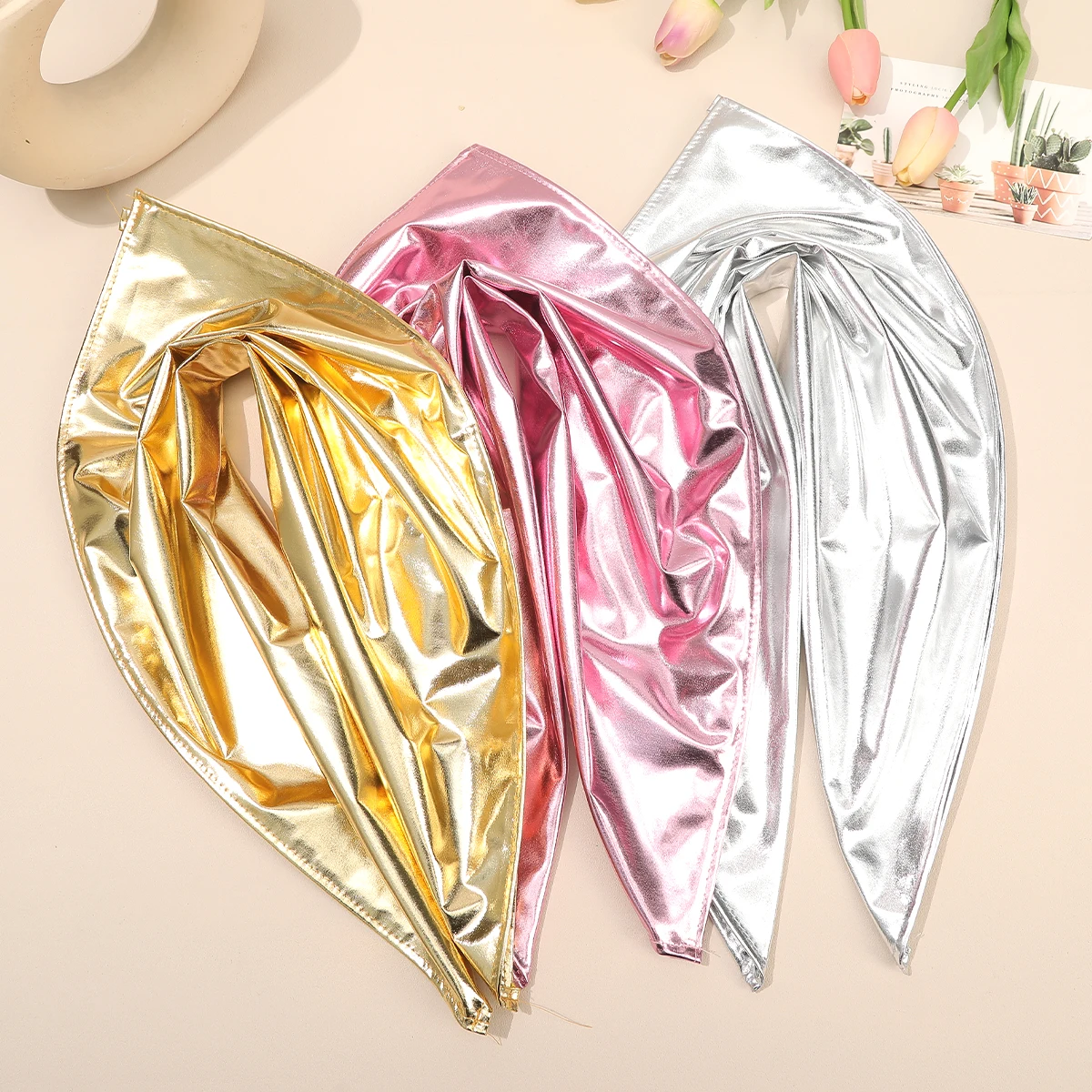 Black High-end Hairbands Turban Scarf Women Temperament Triangle Scarf Girls Photo Styling Bandana Hair Accessories Headwear