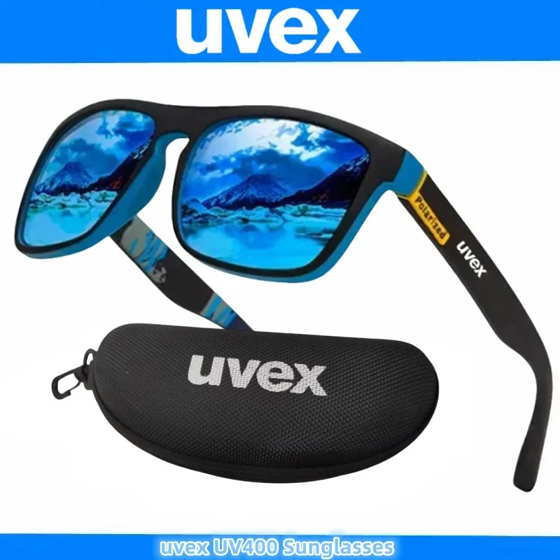UVEX Men's Polarized Sunglasses Colorful Film Sports Sunglasses Elastic Paint PC Frame Glasses sun glasses