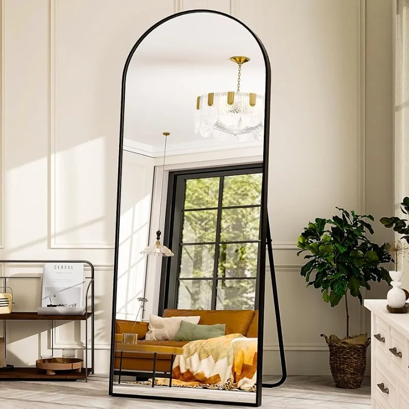 

28" x 71" Arched Full Length Mirror - Black Full Body Mirror - Extra Large Floor Mirrors for Bedroom, Living Room, Bathroom