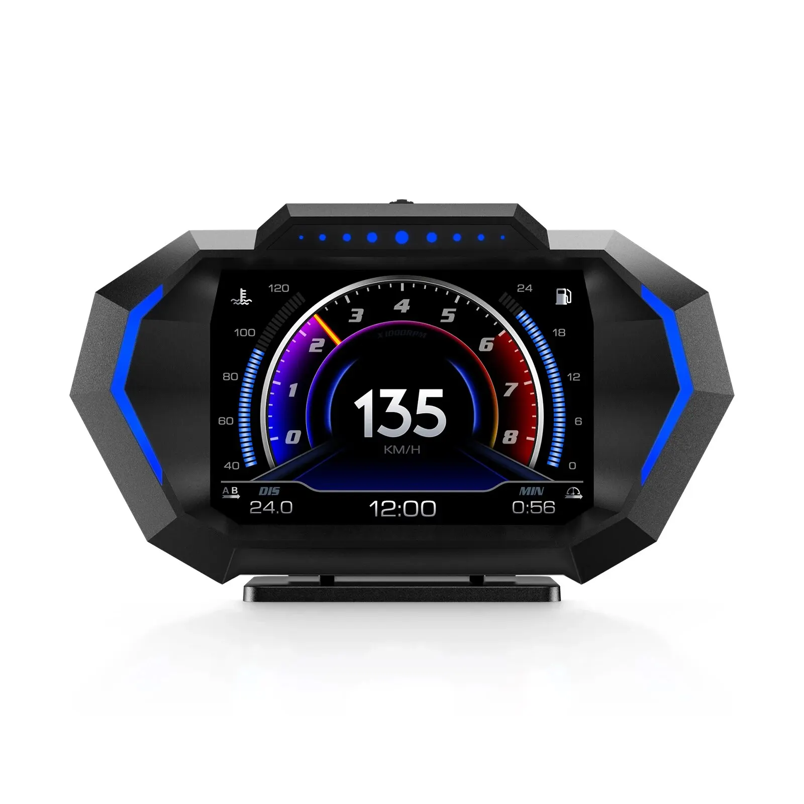 GEYIREN P10 온보드 컴퓨터 자동차 HUD OBD2 디스플레이 디지털 속도계, 마일리지 수온 터보 압력 게이지