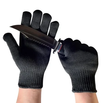 Anti Cutting Gloves Steel Wire Glove Multi-purpose Anti Cutting Level 5 Labor Protection Gloves Protective Black Gloves 1