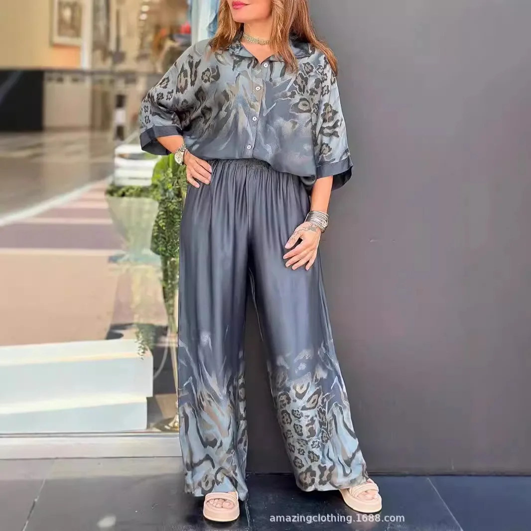 Fashion Women Leopard Print Pant Sets