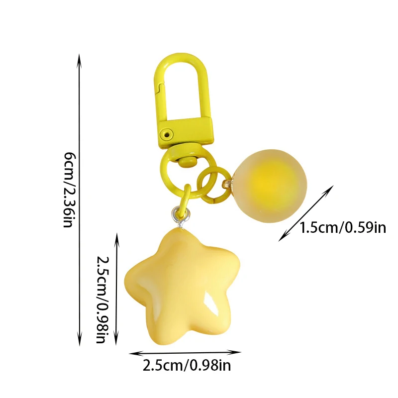 Niedlichen Herz Schlüssel ring Pentagramm Stern Harz Schlüssel bund für Mädchen Rucksack Kopfhörer Fall Anhänger Zubehör kreative Paar Geschenke – Detail 9
