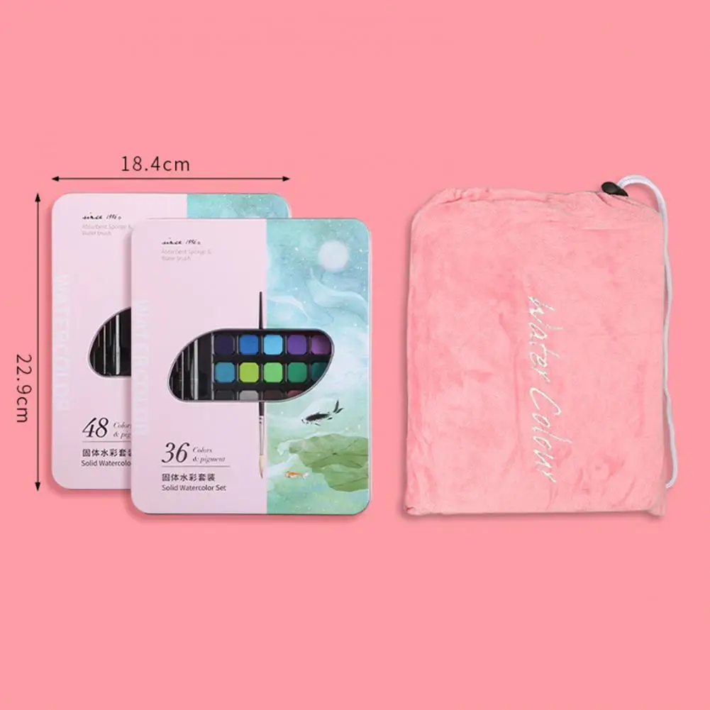 10Pcs/Set 36/48 Colors Watercolor Paint with Paint Brush High Coloring Painting Art Supplies Solid Set for Children
