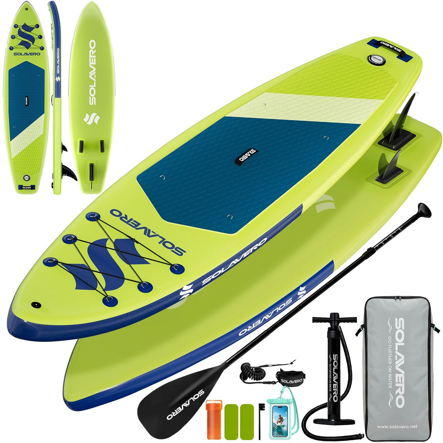 Inflatable Stand Up Paddle Board with Accessories, Wide Stable SUP Yoga Board, Non-Slip Deck, Paddle, Pump, Leash & Carry Bag for Youth & Adults