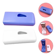 

2pcs Rectangular Pills Splitter Plastic Pills Storage Box Portable Pills Cutter