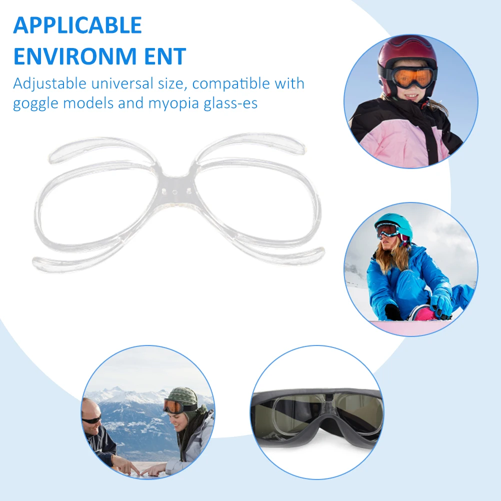 Goggle Insert TR90 Adjustable Widely Compatible Portable Goggles Inner Frame Transparent Flexible for Skateboarding for Adult