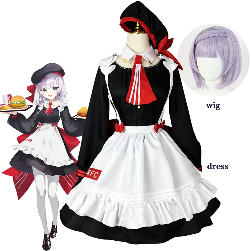 

Game Genshin Impact Cosplay Costume Noelle Dress KFC Uniform Lolita Maid Dress Wig Halloween Costumes for Women Sexy Clothing