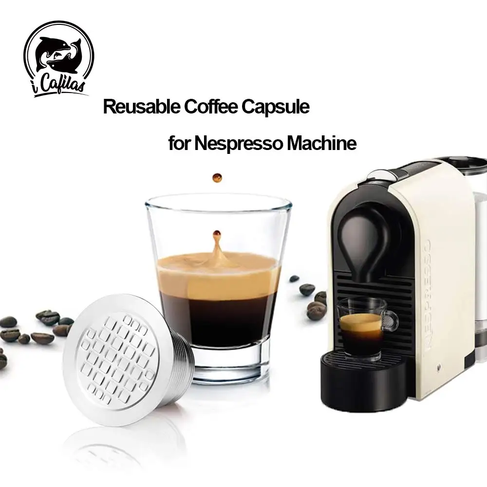 Icafilas Capsula Di Caffè Riutilizzabile Per Nespresso Inissia / Pixie Machine Maker Filtri Per Caffè Riutilizzabili In Acciaio Inossidabile Pod
