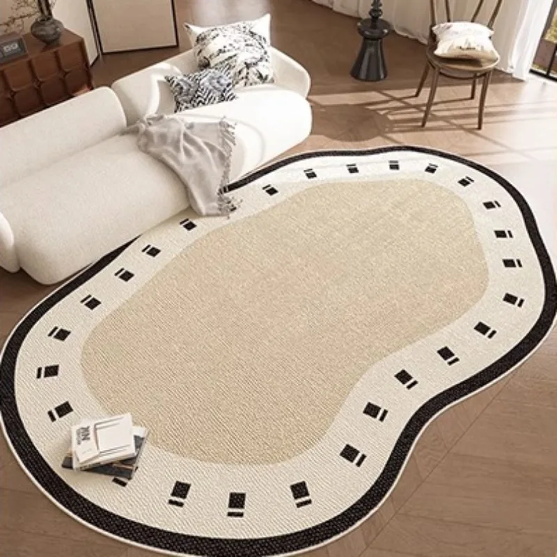 Special-shaped Living Room Carpet Cream Style Large Area Bedroom Fluffy Rug Light Luxury Creative Decoration Coffee Table Mat 러그