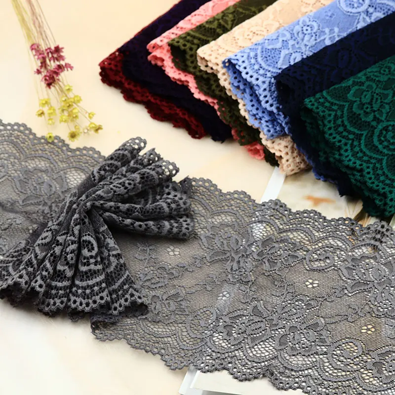Elastic Hollow Out Floral Embroidered Lace Ribbon DIY Apparel Sewing Fabric Home Textile Decoration 15cm lace ribbon lace fabric lace sewing supplies lace sewing accessories lace garment accessories lace accessories lace decoration