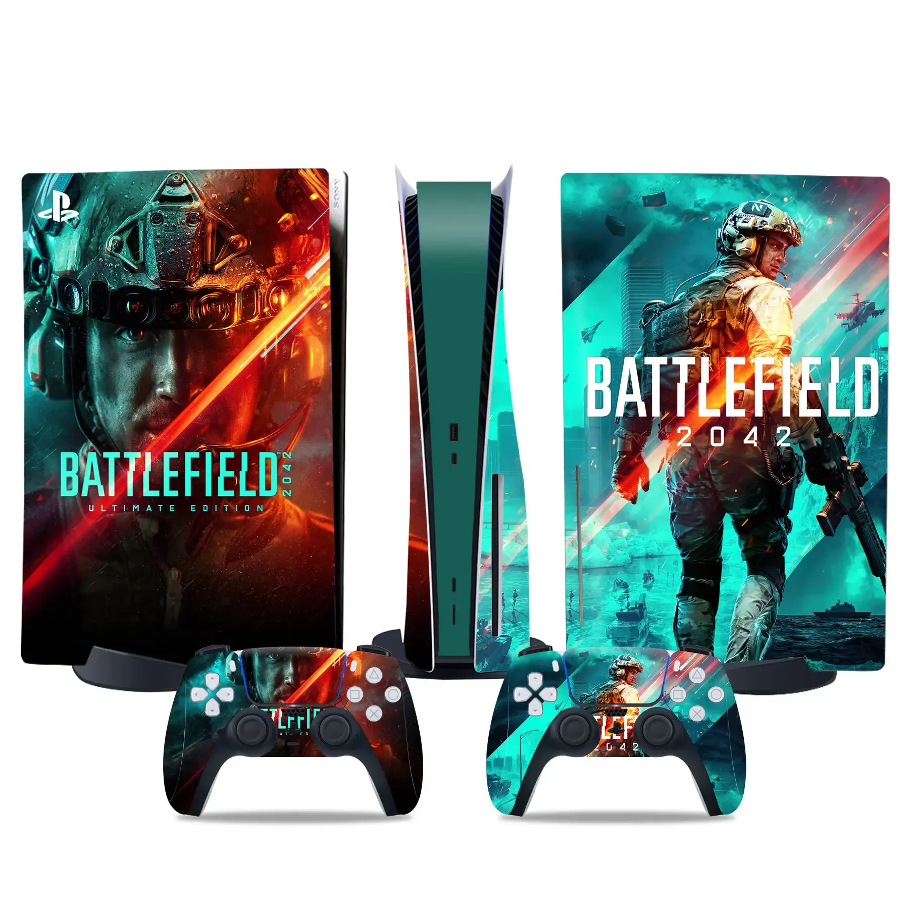 Battlefield 2042 Per Ps5 Disc Skin Sticker Per Disc Console Full Vinyl Protective Faceplate Skin Sticker