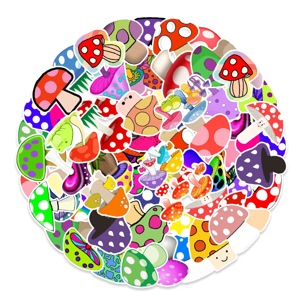 

10/30/50PCS Cartoon Mushroom Graffiti Sticker for Children Toy Luggage Laptop IPad Phone Case Gift Waterproof Sticker Wholesale