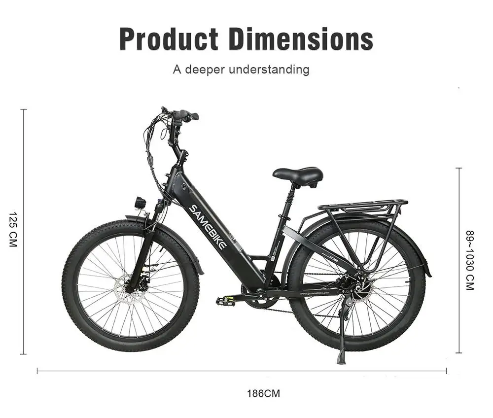 Samebike RS-A01 Electric Bike 26*3.0 Inch Tires 750W Motor 70N.m 25 ...