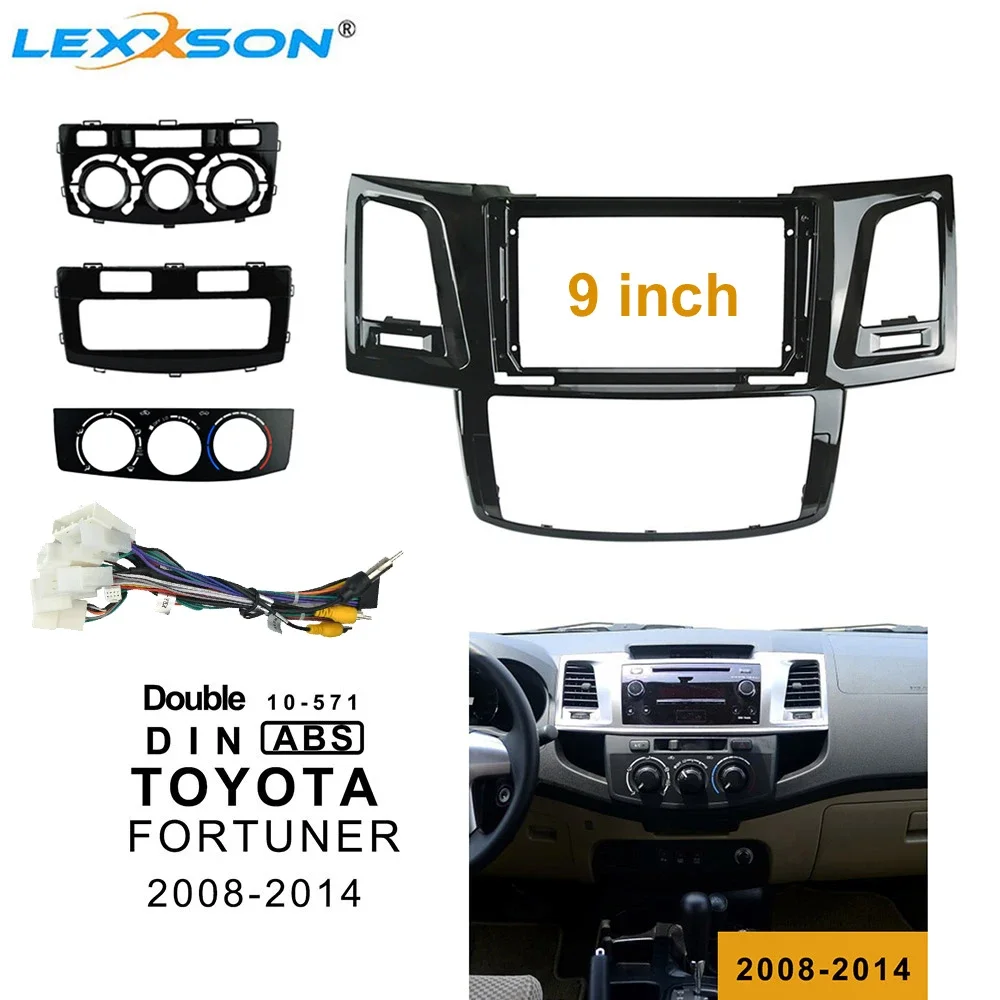 

9-дюймовая Автомобильная панель для TOYOTA FORTUNER 2008-2014, отделка для приборной панели, фоторамка, объемное радио, DVD-панель