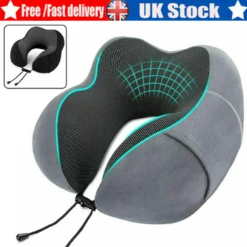 Cuscino da viaggio in memory foam Cuscino di supporto per il collo senza borsa per il trasporto Maschera per tappi per le orecchie 1