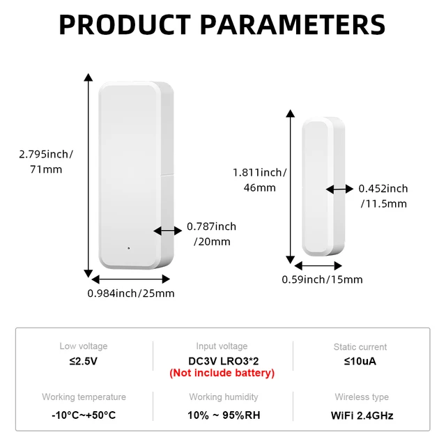 WiFi Smart Door Window Sensor Smart Home Open/Closed Detectors EWeLink App Control Security Alarm Work With Alexa Google Home 6