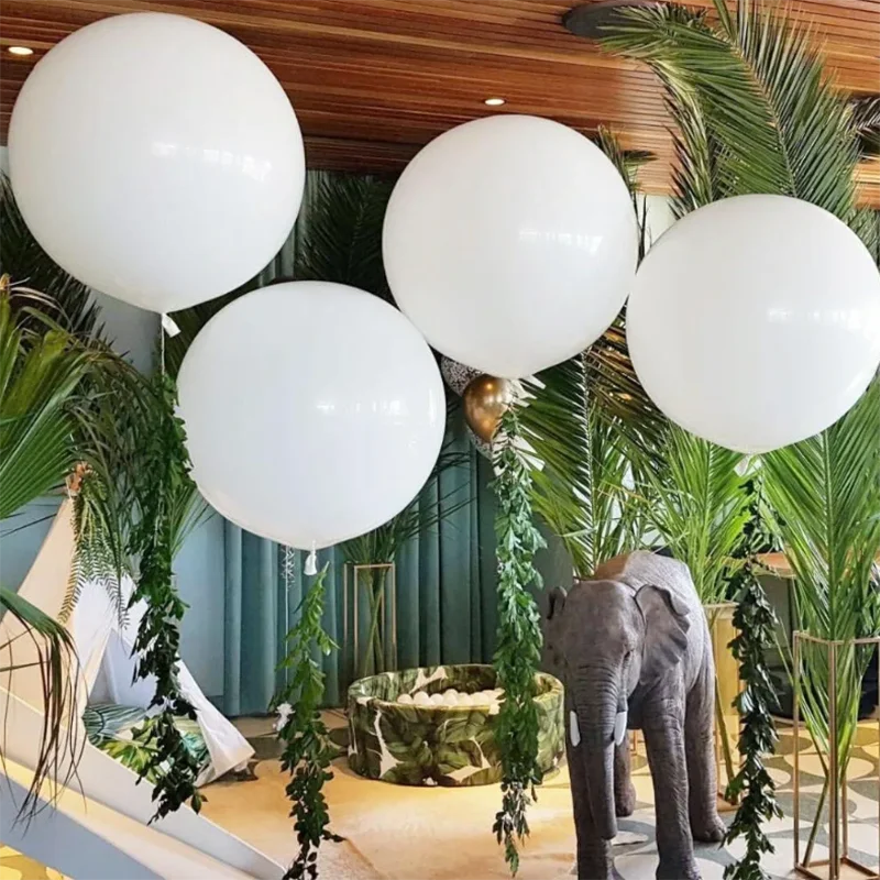 2/5PCS Large White Balloons Giant 18Inch Latex Balloons Jumbo Balloons for Birthday Wedding Party Baby Shower Carnival Decoratio