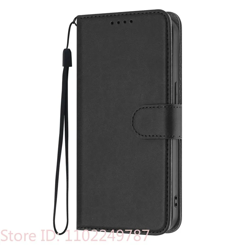 Leather Wallet Flip Case with Magnetic Closure and Card Holder