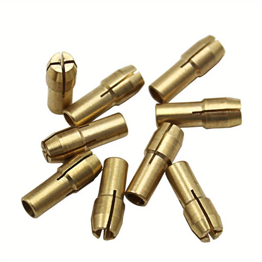 11pc Brass Chuck Silver Nut Electric Grinding Drill Bit Clamp Mini Drill Bit Chuck Electric Tool Accessory Set 5