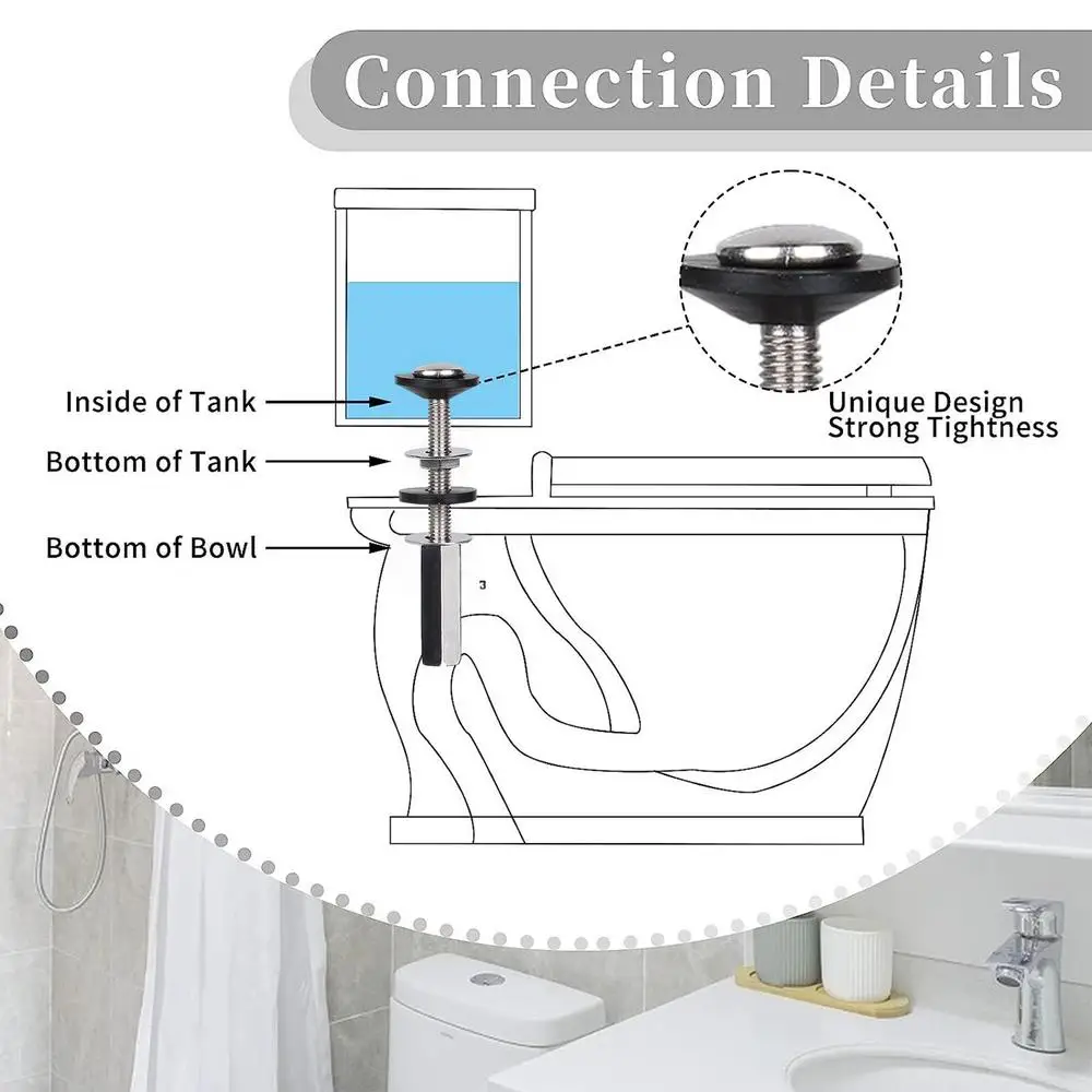 Description Picture 6 of itemToilet Seat Screws Nut Cover Lid Pan Fixing Hinges Fastener Blind Hole Fitting Kits Universal Household Bathroom Accessories