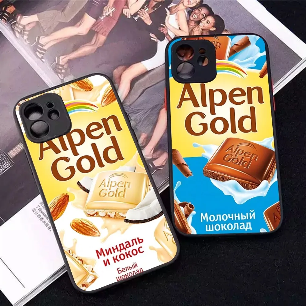 Custodia Per Telefono Alpen Gold Chocolate Per Iphone 14 11 12 13 Mini Pro Max 8 7 Plus X Xr Xs Max Cover Opaca Traslucida