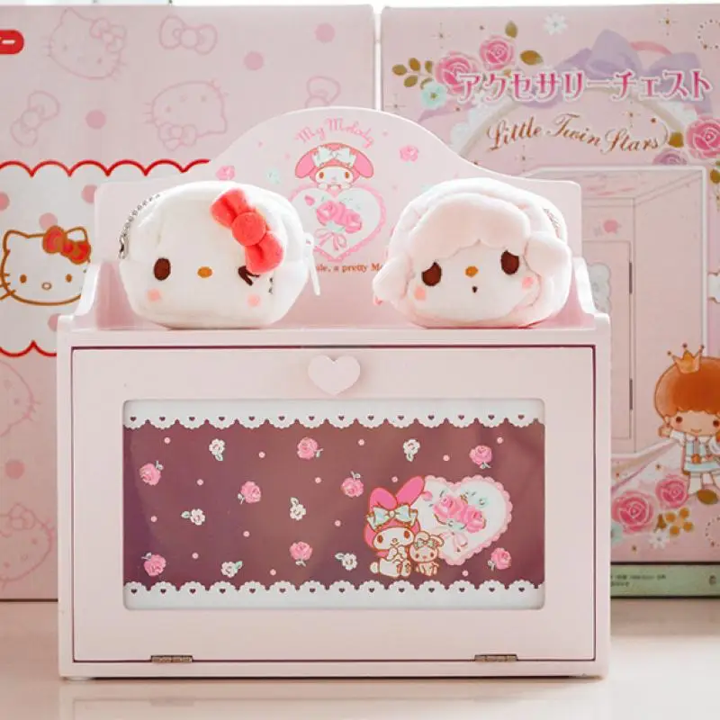 

Sanrio Plush My Melody Kawaii Cartoon Cute Dolls Wooden Jewellery Organiser Anime Plush Toys for Girls Kids Toys Birthday Gift
