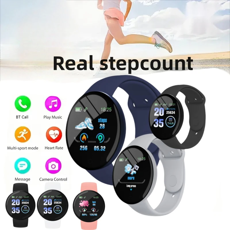 2025 New D18 Smart Bracelet Real Step Count Fashion Alarm