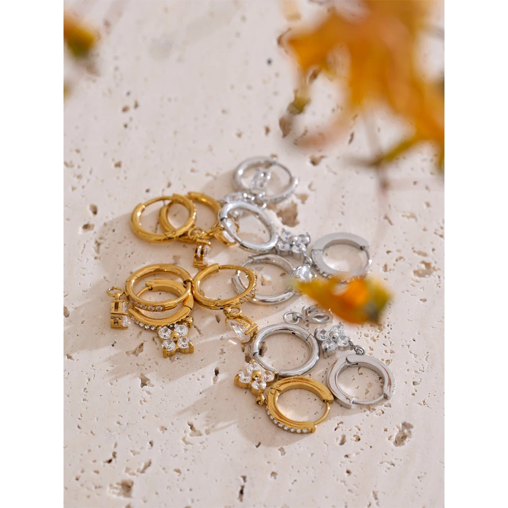 Yhpup Earrings Cubic Zirconia Heart Drop