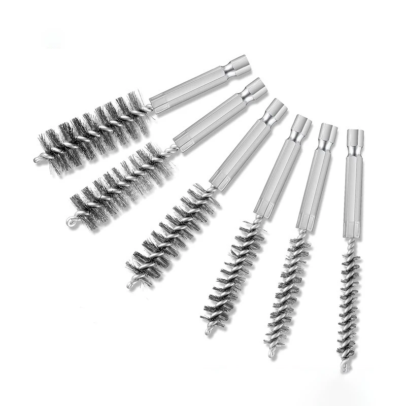 Wire Tube Machinery Cleaning Brush Rust Cleaner Washing Polishing Tools 6 Pcs for Automotive Manufacturing Processing cleaning brush,wire brush