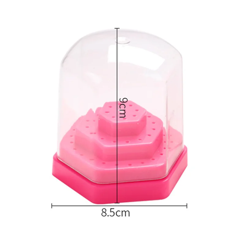 

Manicure Milling Cutters Display Contain 48 Holes Nail Drill Storage Box Polish Head Bit Accessory Dustproof Acrylic Drill Cover