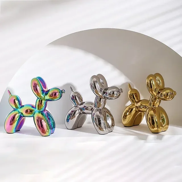 YuryFvna Ceramic Creative Balloon Dog Abstract  Ornament Sculpture Study Room Statue Home Office Accessories Decoration Gift 3