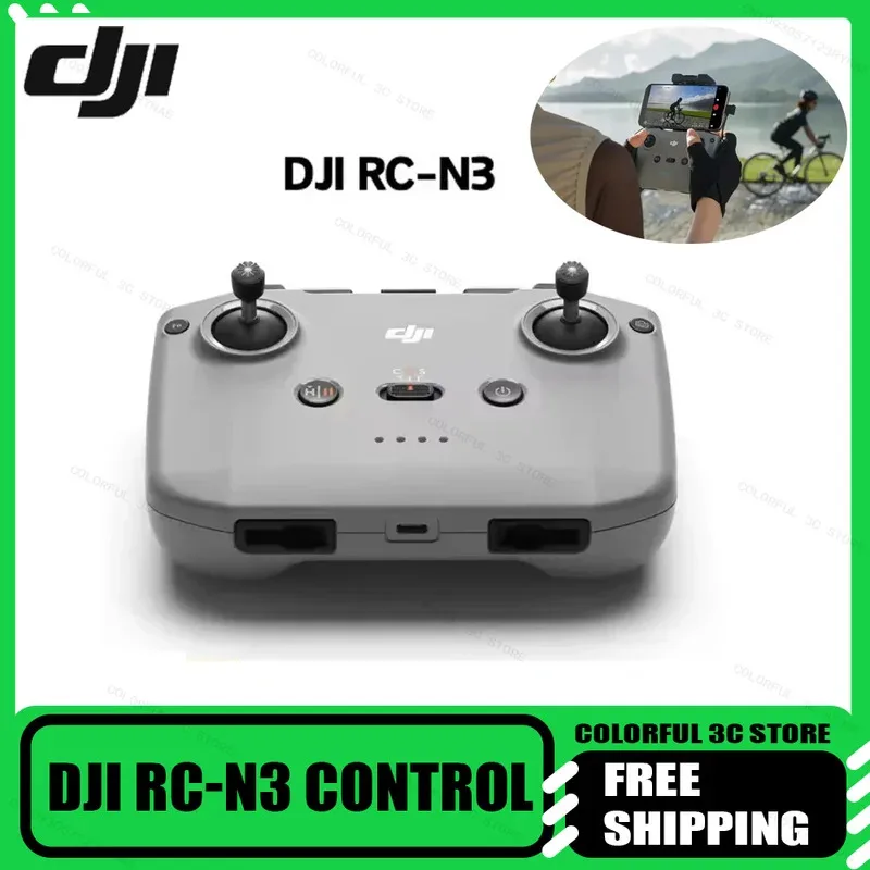Télécommande DJI RC-N3 d'origine tenant un smartphone, interface de vol fluide pour drone DJI.