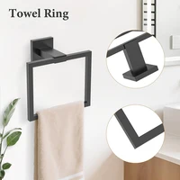 ชุดอุปกรณ์ฮาร์ดแวร์ห้องน้ำ 4 ชิ้น ได้แก่ ห่วงแขวนผ้าเช็ดตัว ที่ใส่กระดาษ ตะขอแขวนผ้า และราวแขวนผ้าติดผนัง (สีดำ) 6