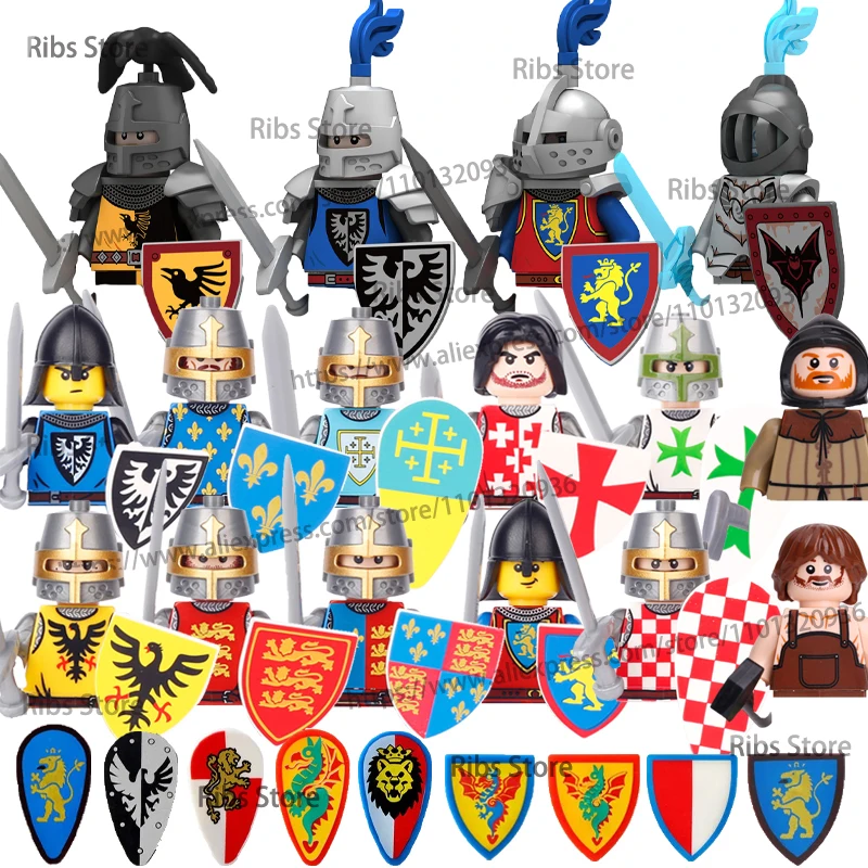 military figures sts police special forces building blocks city commando riot soldier swat weapons bricks children s toys Medieval Castle Knight Building Blocks MOC Military Figures Soldier Weapon Accessories Horse Sword Knife Shield Toys Bricks C433