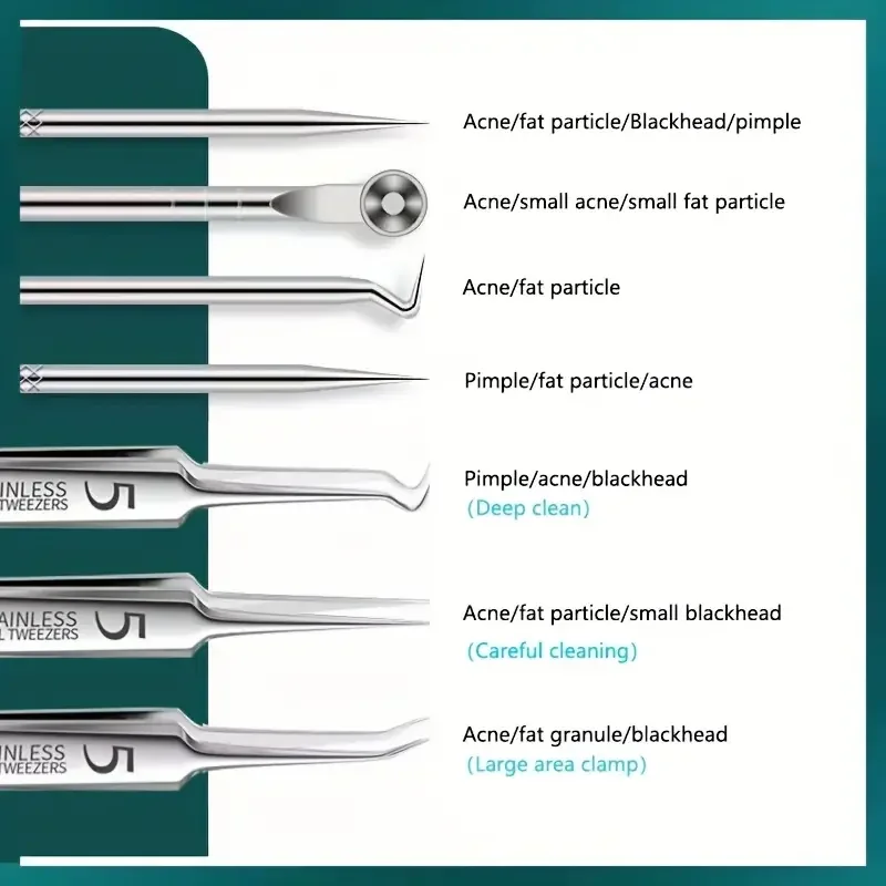 8-Piece Acne Tool Set Stainless Steel