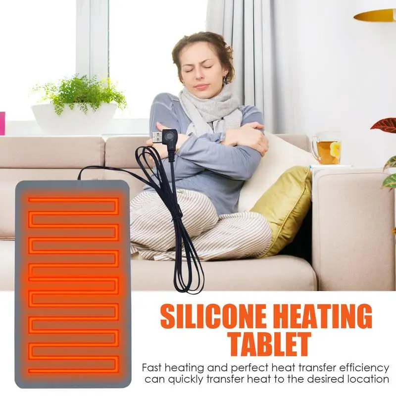 Silicone Heating Pad Thermal Pad Electric Heated Mats Fast Heating Waterproof 3 Adjustable Temperatures Silicone Heat Mat USB