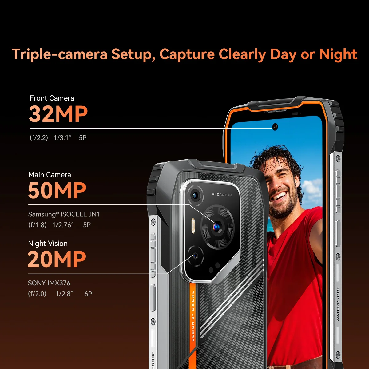 【新品】OSCAL Pilot3 simフリー スマートフォン 7500mAh OSCAL PILOT 3 5G AI Rugged Smartphone MTK 6300, 6.78