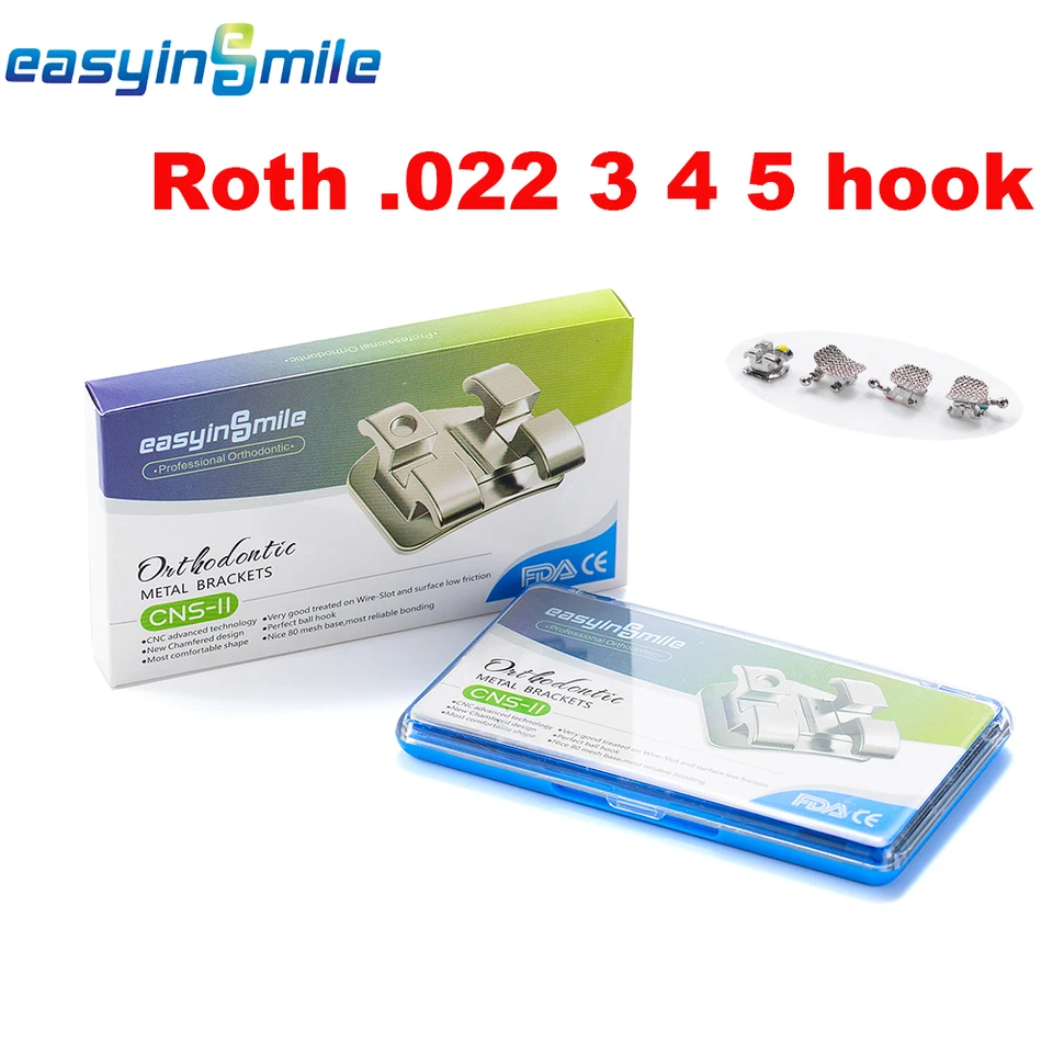 Easyinsmile Materiale Dentale Per Metallo Autolegante Roth / MBT 345 Slot . 022 Orhto Staffa Mini Bretelle - Foto 3