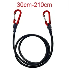 30-210cm 8mm 포장용 로프 야외용 탄성 번지 코드 빨간색 후크 포함 자전거 자동차 짐 루프랙 스트랩용 경량 스트레치