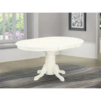 Solid Wood Kitchen Dining Table- An Oval Solid Wood Tabletop with Butterfly Leaf & Pedestal Base, 42x60 Inch, Dining Room Table 2