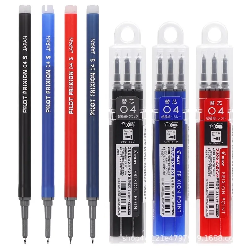 지우개 펜 리필 리필 펜 잉크, 학교 사무용품 액세서리, 검정 빨강 파랑, 0.4mm, 3 개