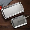 Retro Korean Style Stainless Steel Rectangular Plate Steak Barbecue Snack Storage Tray Kitchen Accessories 3