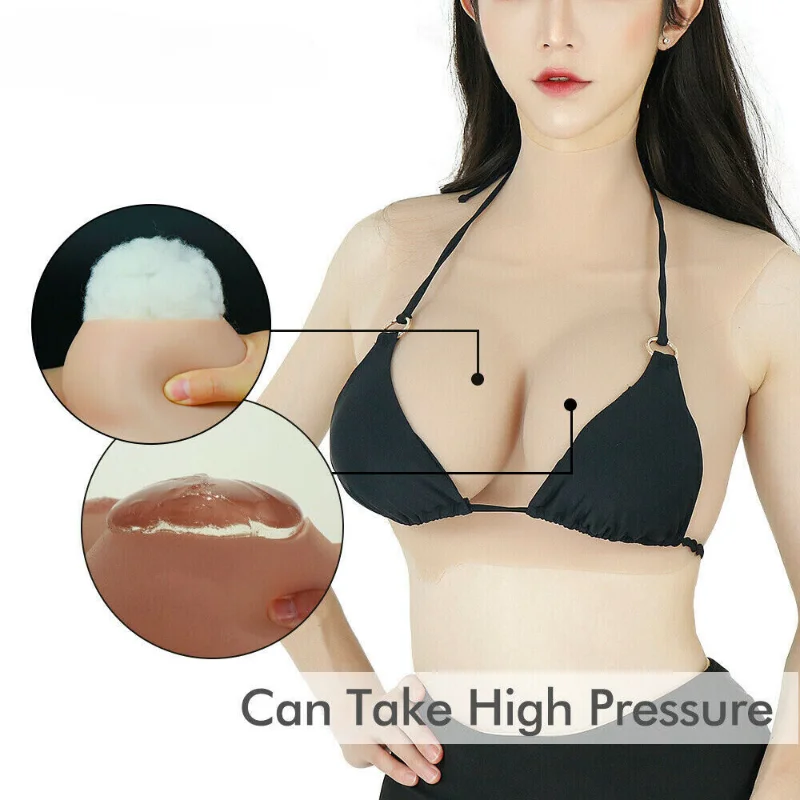 F Cup Breast with Hollow-out Back Fake Boobs for Drag Queen Crossdresser Large Stage Performance Clothing