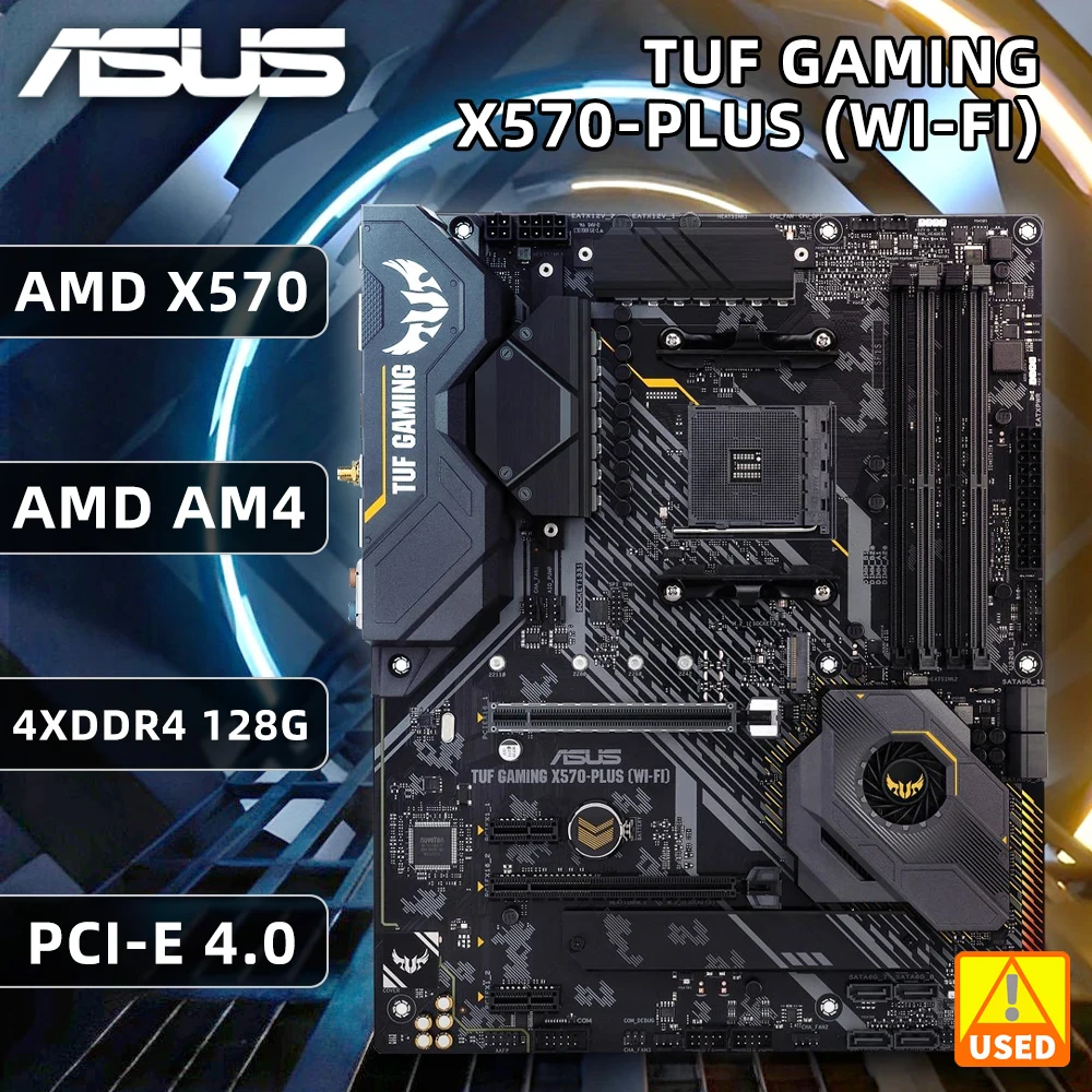 Scheda Madre X570 Asus Tuf Gaming X570-Plus Wi-Fi Am4 Supporto Amd 3Rd/2Nd Gen Ryzen 5 5600 Cpu Ddr4 128Gb Pci-E 4.0 M.2 Sata Iii