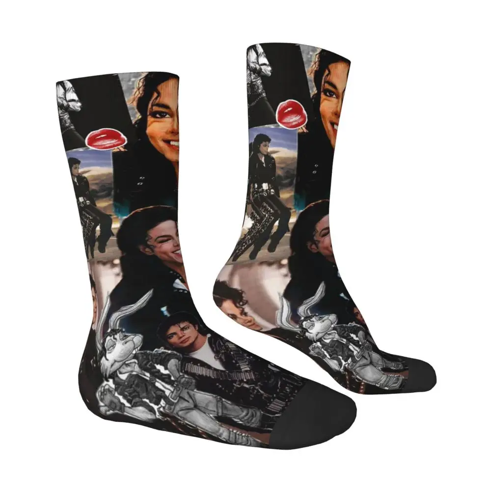 Michael Jackson Musicians Singers Dancers Socks Harajuku Stockings All Season Long Socks Accessories for Unisex Christmas Gifts