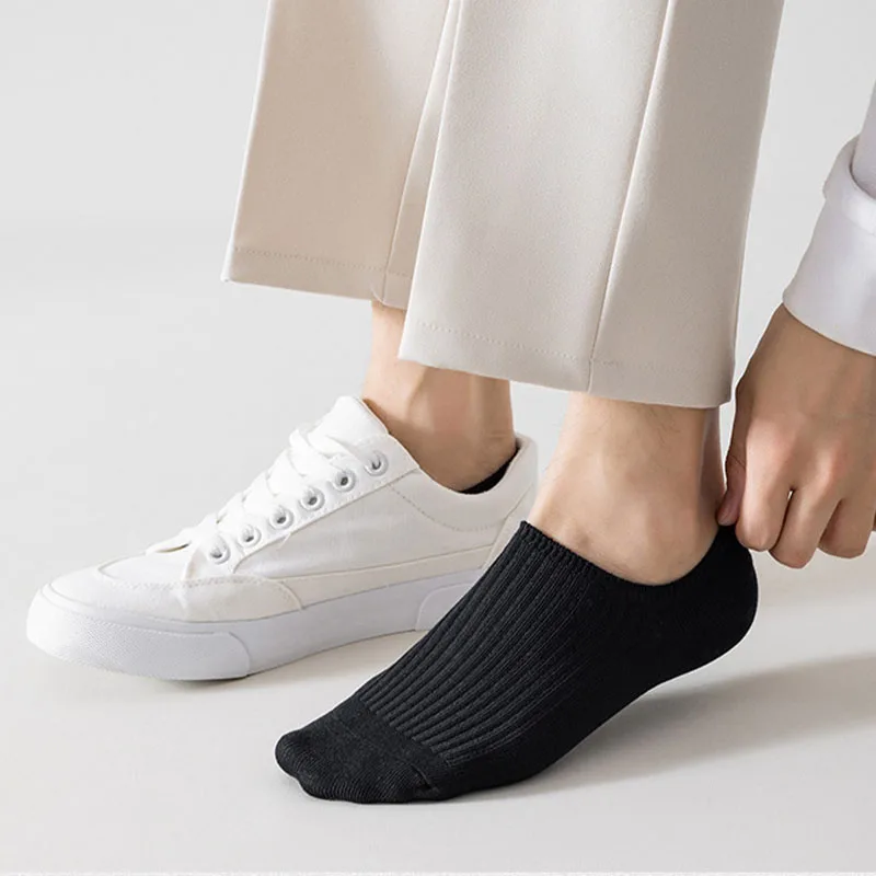 Men's Cotton Socks - 5 Pairs Breathable Mesh Low Cut Sports Socks for Summer